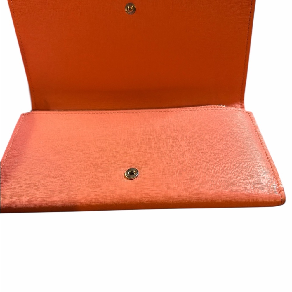 AUTHENTIC Balenciaga Textured Leather Flap Wallet in Salmon Pink - Picture 2 of 4